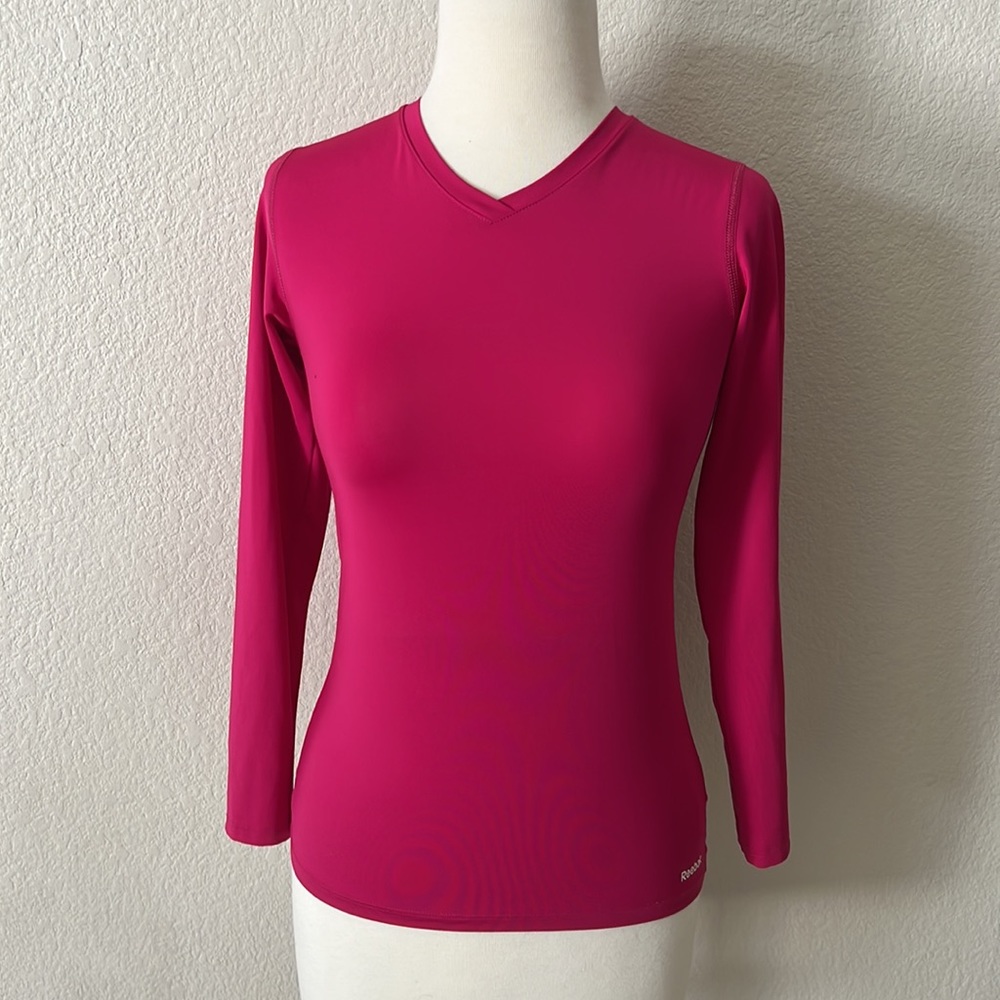 Reebok Raspberry Playdry Long Sleeve Tee - Picture 2 of 5